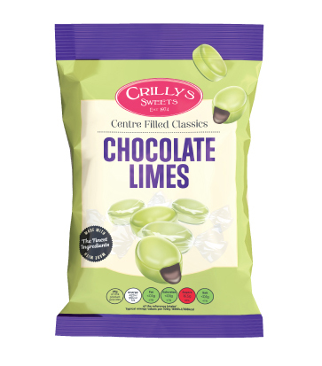 Crilly's Sweets Chocolate Limes Confectionery Bag Packaging
