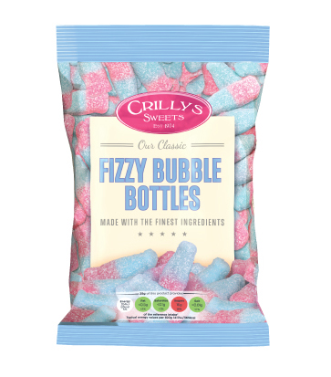 Crilly's Sweets Fizzy Bubble Bottles Confectionery Bag Packaging
