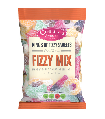 Crilly's Sweets Fizzy Mix Confectionery Bag Packaging