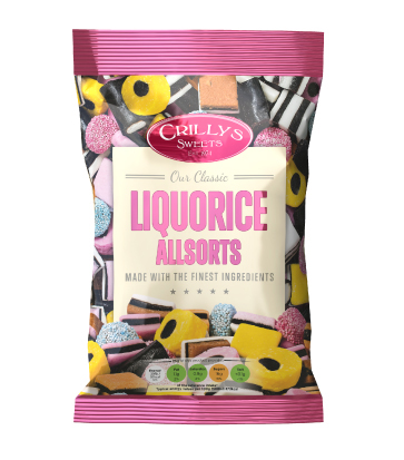 Crilly's Sweets Liquorice Allsorts Confectionery Bag Packaging