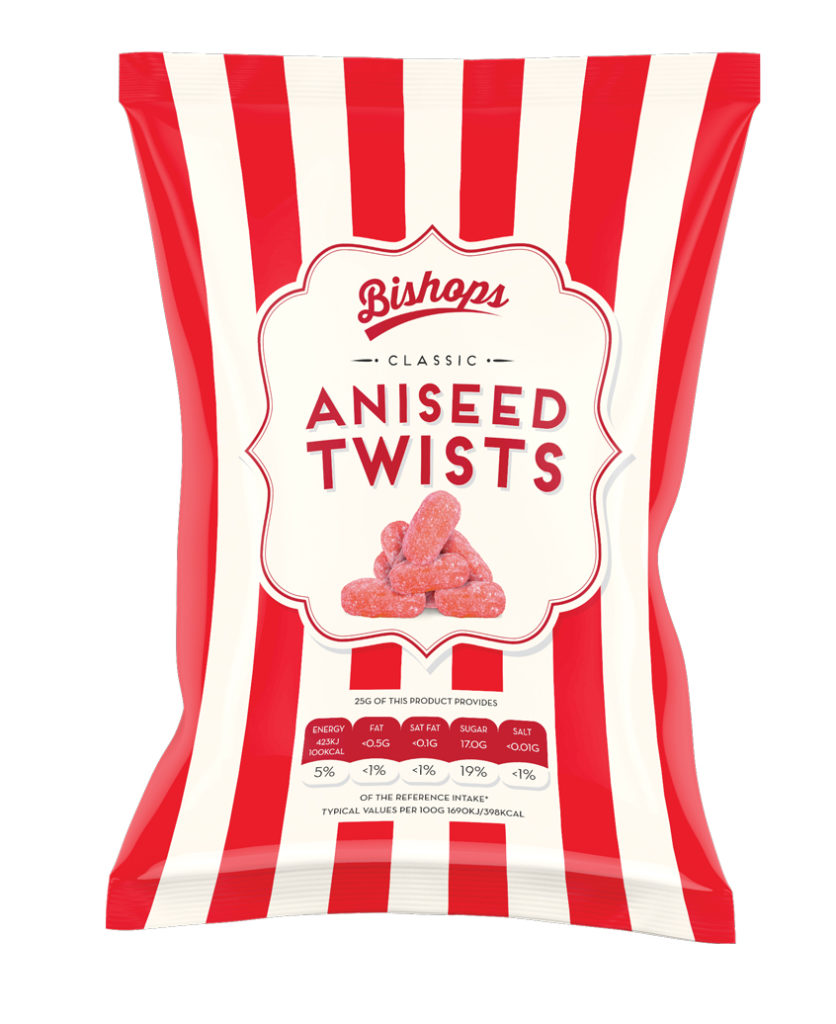 Crilly's Bishops Sweets Aniseed Twists Confectionery Bag Packaging