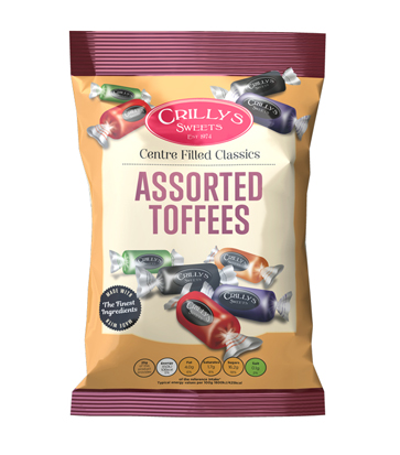 Crilly's Sweets Assorted Toffees Confectionery Bag Packaging