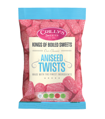 Crilly's Sweets Aniseed Twists Confectionery Bag Packaging