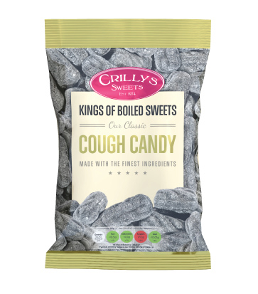 Crilly's Sweets Cough Candy Confectionery Bag Packaging