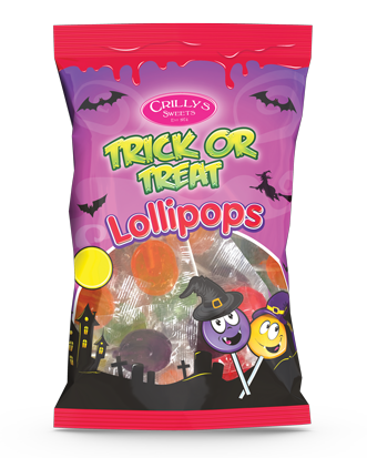 Crilly's Sweets Trick or Treat Lollipops Confectionery Bag Packaging